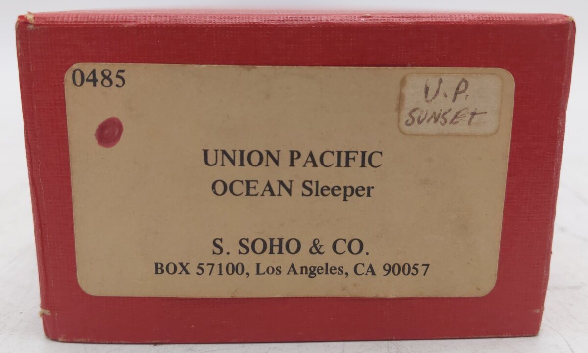 S. Soho & Co. 0485 HO BRASS Union Pacific "Ocean Sunset" Pullman Sleeper - Ptd/Box
