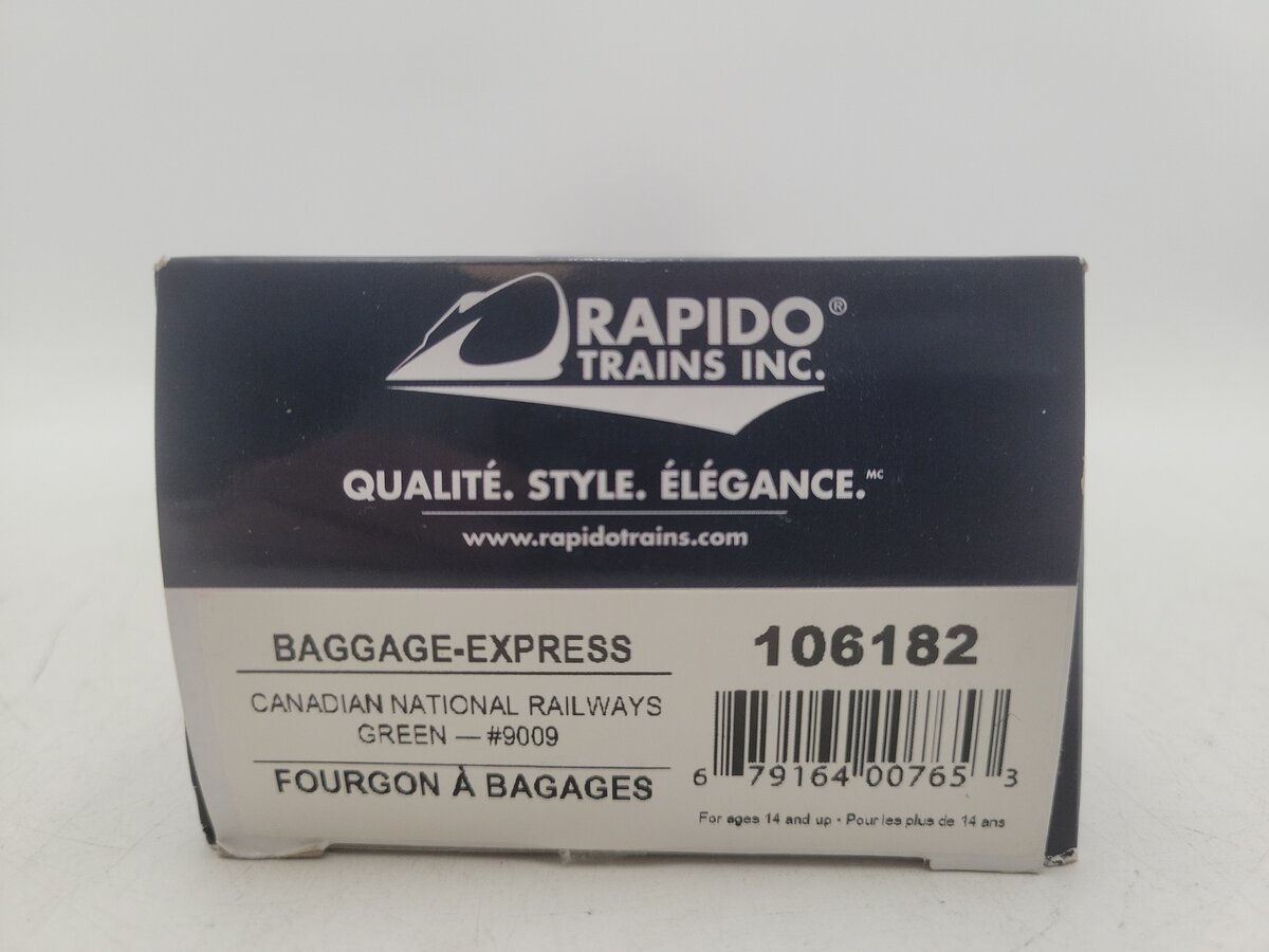 Rapido Trains 106182 HO Canadian National Baggage Express Car #9009 EX/Box