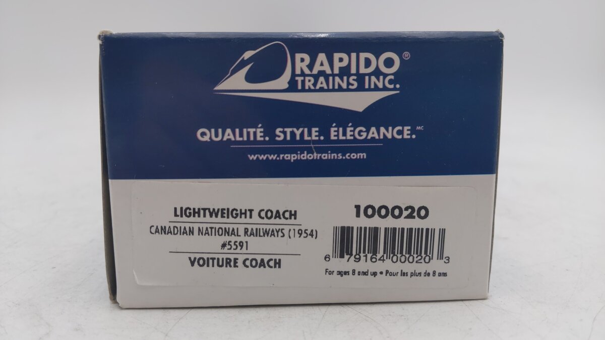 Rapido Trains 100020 HO Canadian National LW Coach Passenger Car #5591 EX/Box