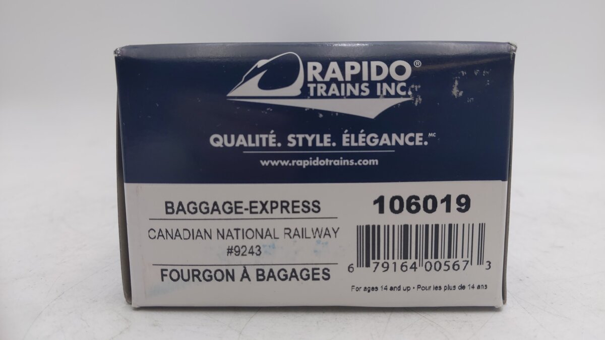 Rapido Trains 106019 HO Canadian National Baggage Express Car #9243 EX/Box