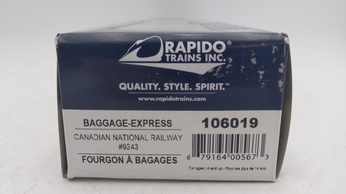 Rapido Trains 106019 HO Canadian National Baggage Express Car #9243 EX/Box