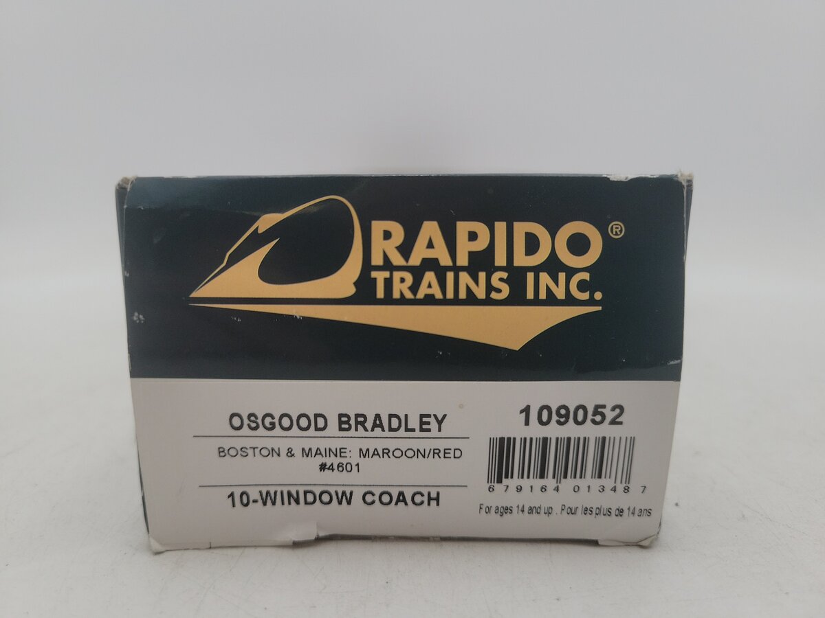 Rapido Trains 109052 HO Boston & Maine PS Osgood-Bradley 10-Window Coach #4601 EX/Box