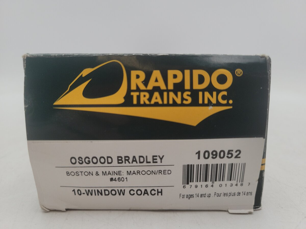 Rapido Trains 109052 HO Boston & Maine PS Osgood-Bradley 10-Window Coach #4601 EX/Box