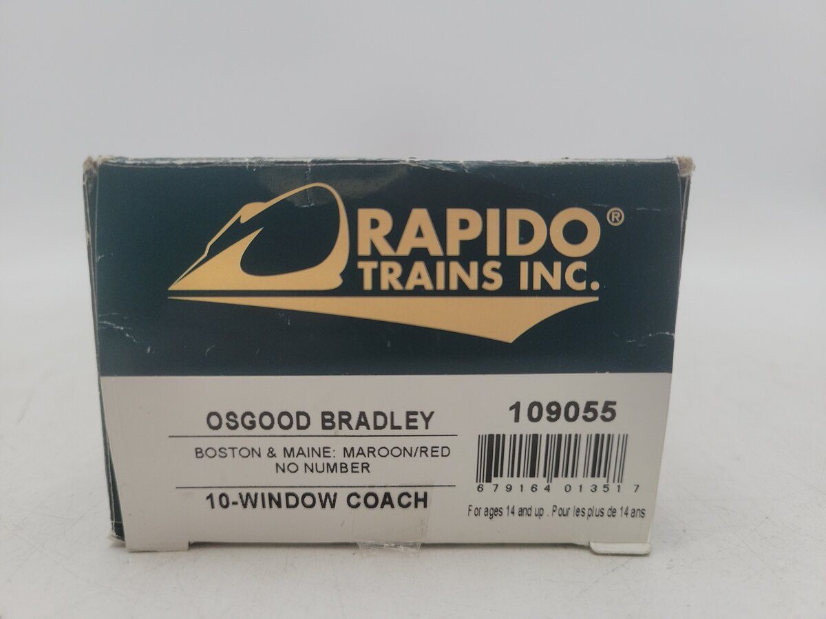 Rapido Trains 109055 HO Boston & Maine PS Osgood-Bradley 10-Window Coach No # EX/Box
