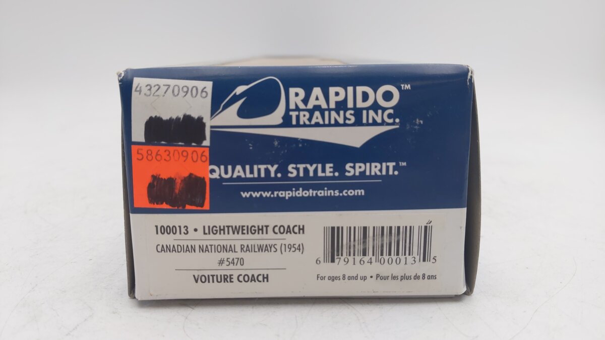 Rapido Trains 100013 HO Canadian National Railways Lightweight Coach #5470 EX/Box
