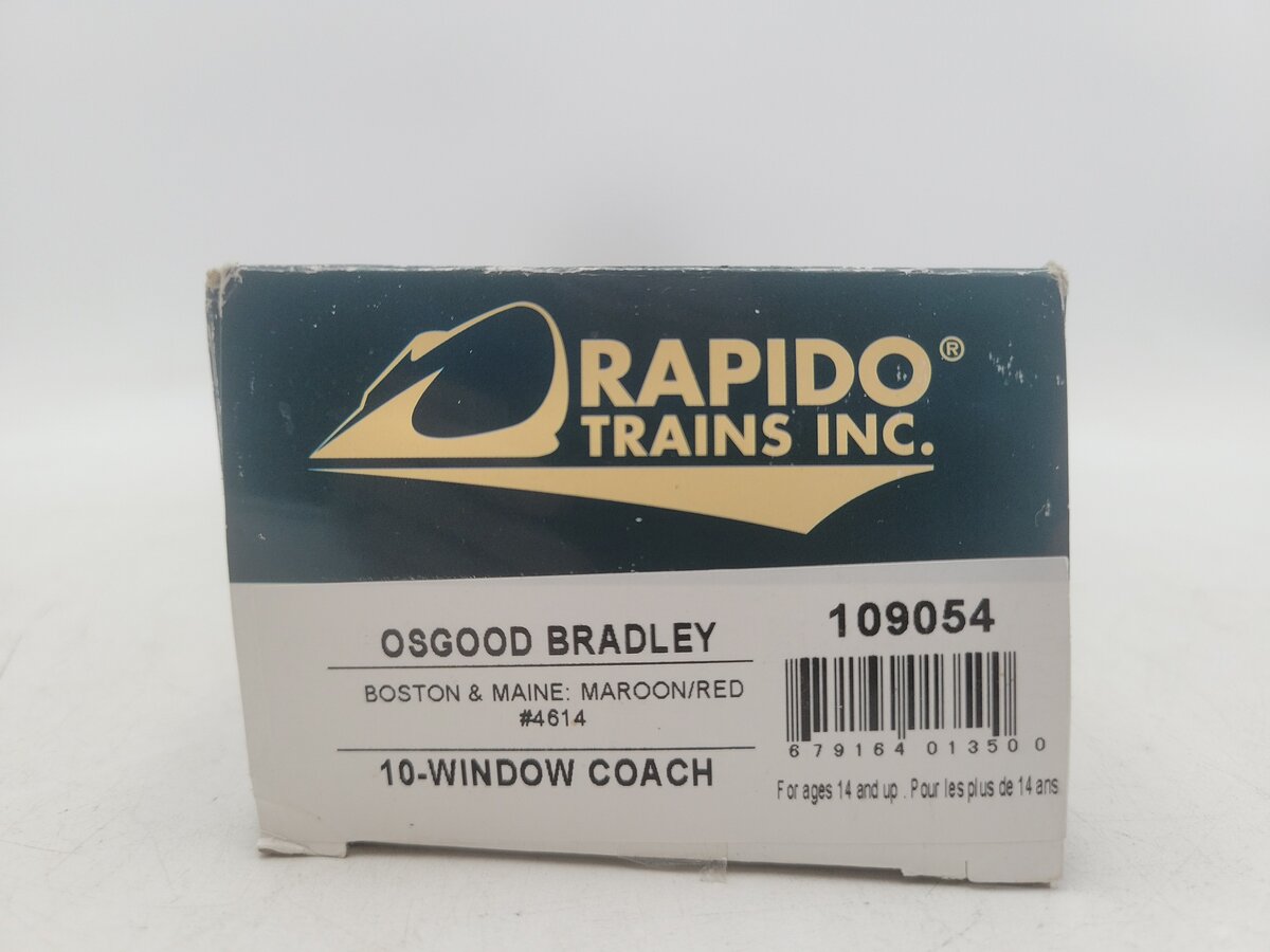 Rapido Trains 109054 HO Boston & Maine PS Osgood-Bradley 10-Window Coach #4614 EX/Box