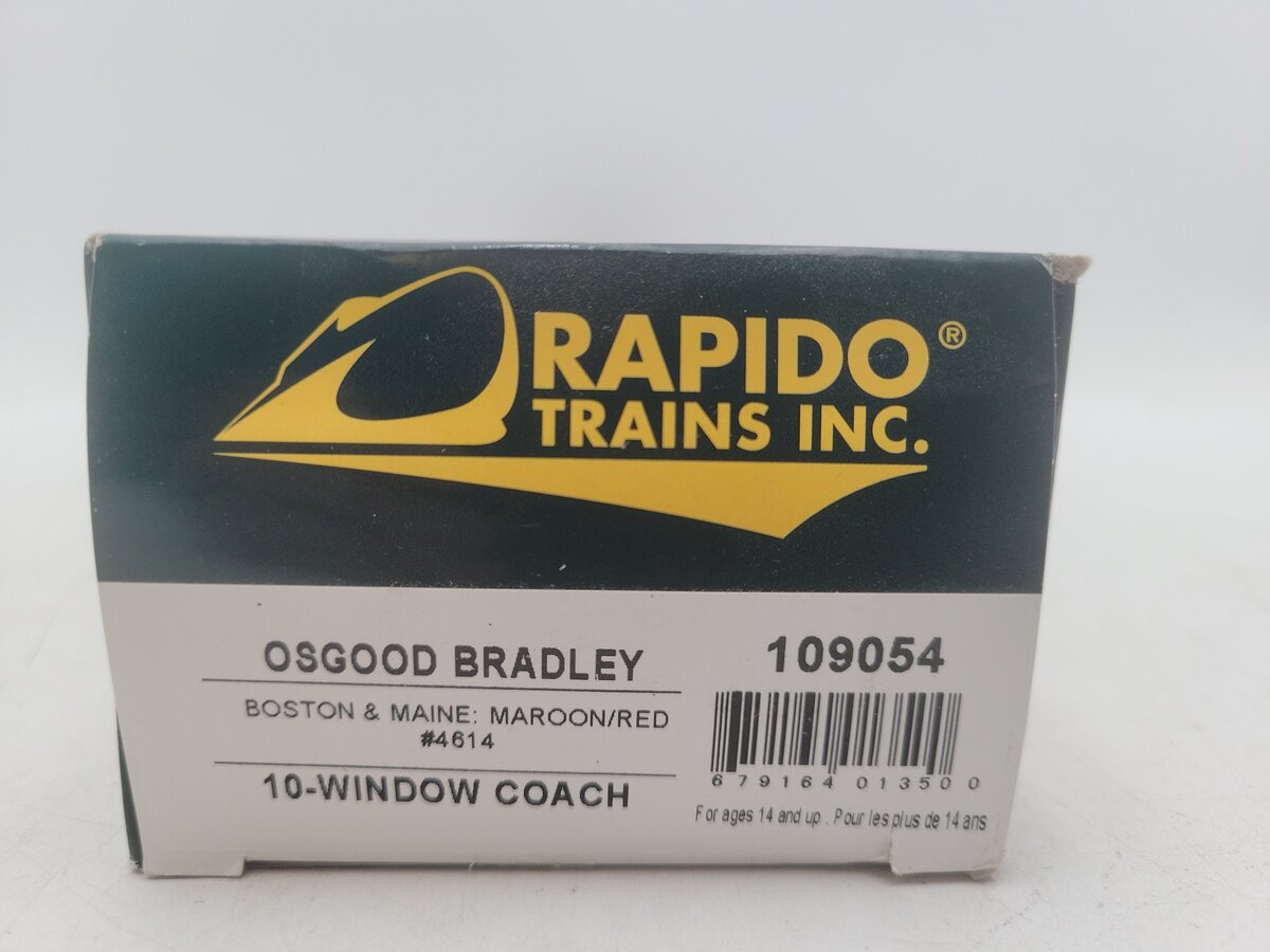 Rapido Trains 109054 HO Boston & Maine PS Osgood-Bradley 10-Window Coach #4614 EX/Box
