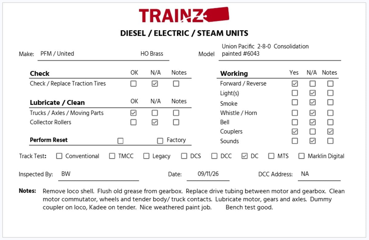 United Models HO BRASS UP 2-8-0 Consolidation - Painted/Box