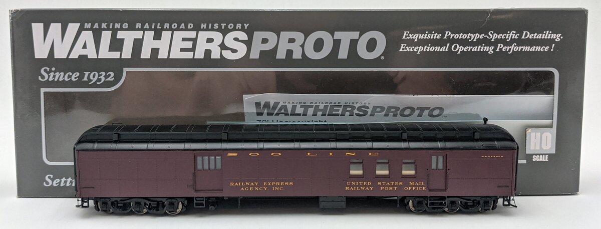 Walthers 920-17407 HO Soo Line 70' Heavyweight Railway Post Office Baggage Car EX/Box