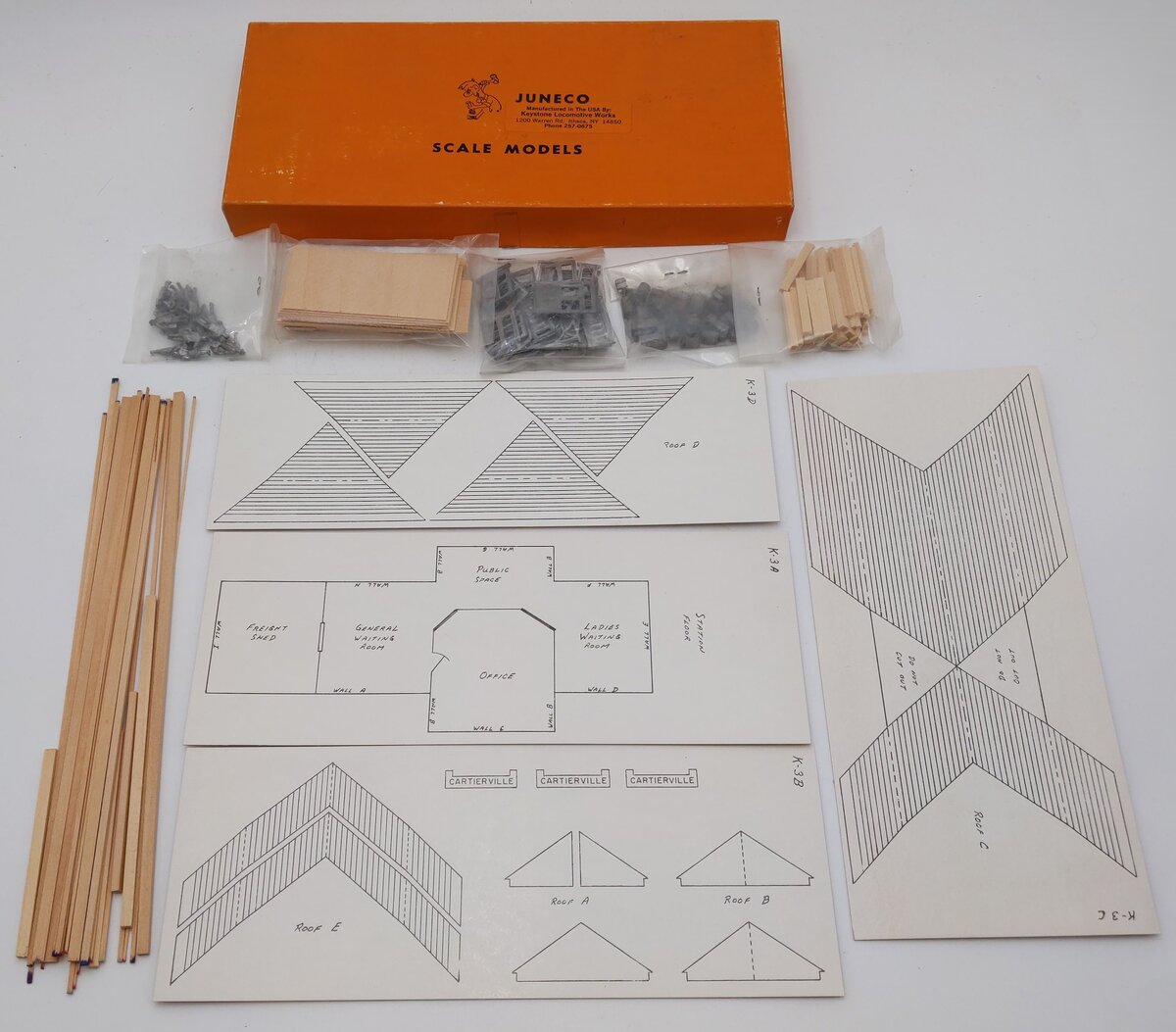Juneco K-303 HO Scale Cartierville Station Kit LN/Box
