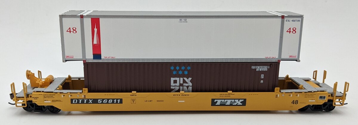 Athearn 7254 HO Scale TTX Husky Stack Car w/ Container #56811 EX/Box