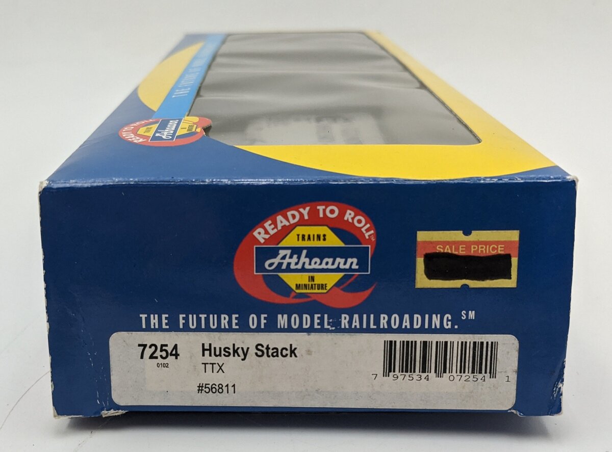 Athearn 7254 HO Scale TTX Husky Stack Car w/ Container #56811 EX/Box