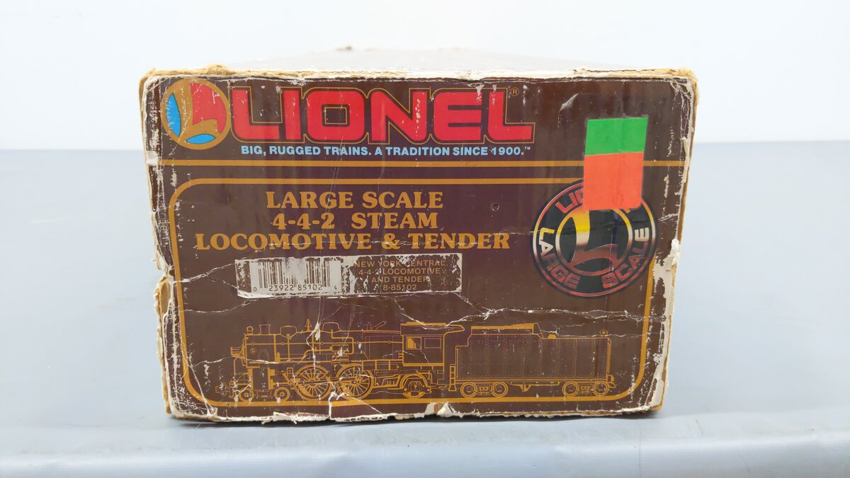 Lionel 8-85102 G Scale New York Central 4-4-2 Steam Locomotive EX/Box