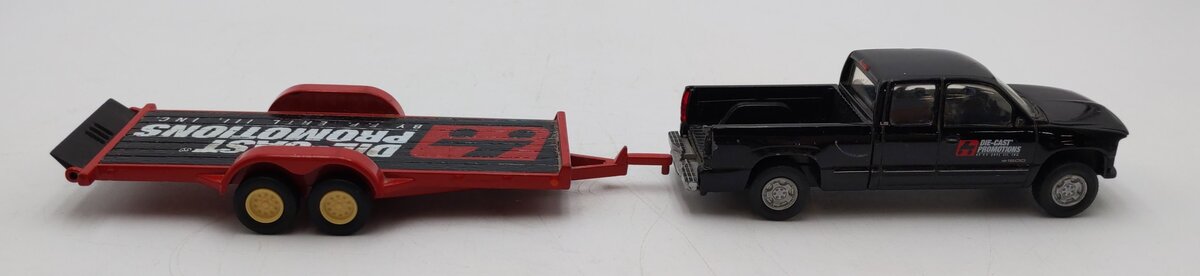 Die Cast Promotions 1:50 Scale Chevy Black Pick-Up W/ Red 2 Axle Trailer No.0641 VG