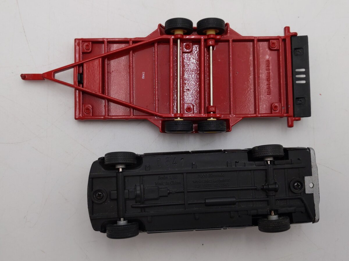Die Cast Promotions 1:50 Scale Chevy Black Pick-Up W/ Red 2 Axle Trailer No.0641 VG