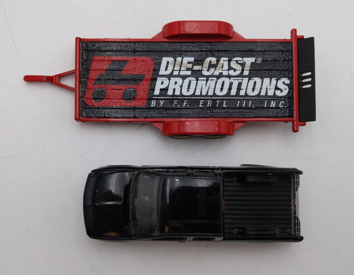 Die Cast Promotions 1:50 Scale Chevy Black Pick-Up W/ Red 2 Axle Trailer No.0641 VG