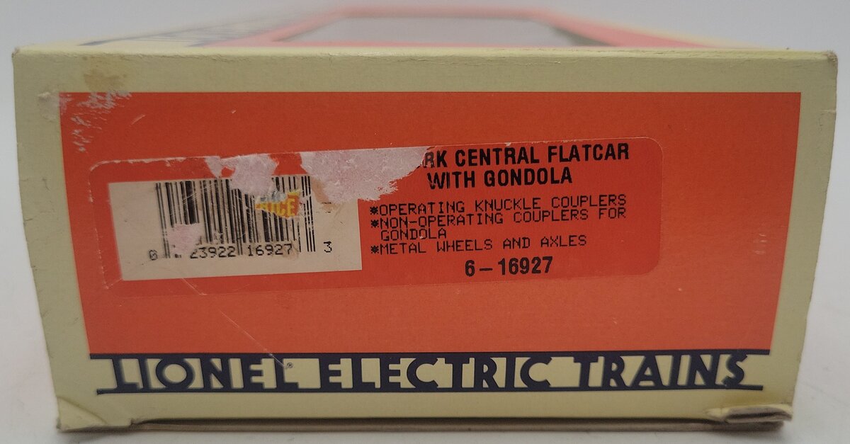 Lionel 6-16927 O Gauge New York Central Flatcar w/ Gondolas EX/Box