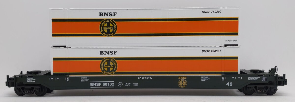 MTH 20-95008 O Gauge BNSF Husky Stack Car #60102 EX/Box
