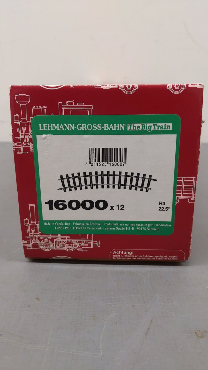 LGB 16000 R3 22.5 Degree Curved Track (Box of 12) EX/Box