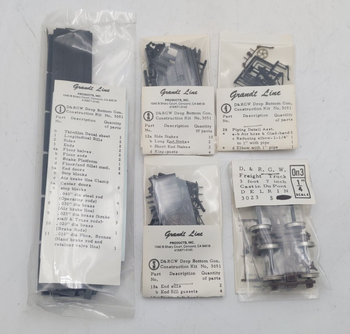 Grandt Line 3051 On3 Scale D&RGW Drop Bottom Gondola Kit LN/Box