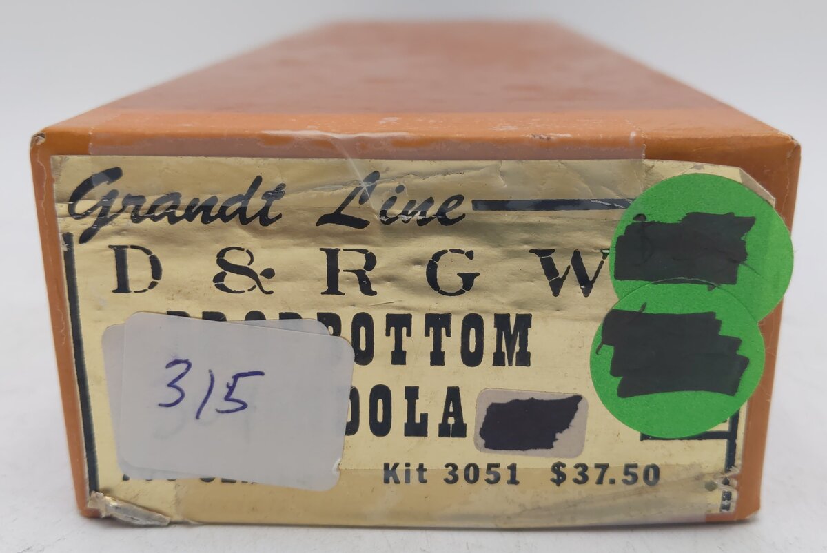 Grandt Line 3051 On3 Scale D&RGW Drop Bottom Gondola Kit LN/Box