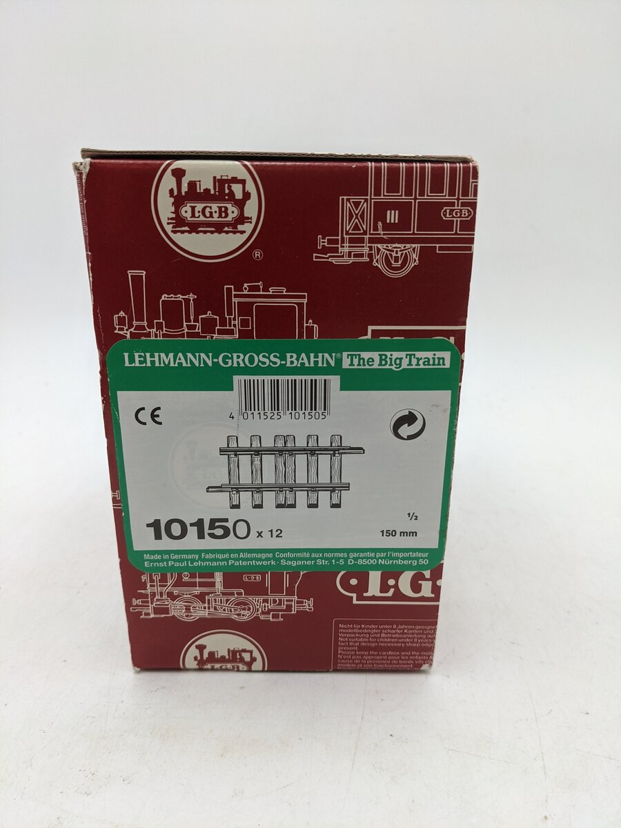LGB 10150 G Scale 6" Brass 1/2 Straight Track Sections (12) EX/Box