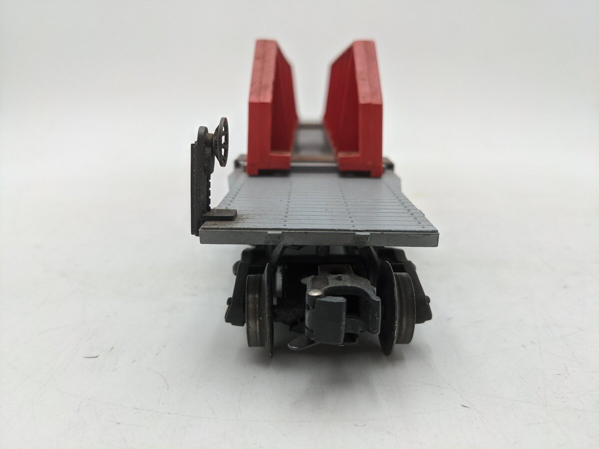 Lionel 6418 Vintage O Girder Bridge Machinery Car with Orange Girders VG