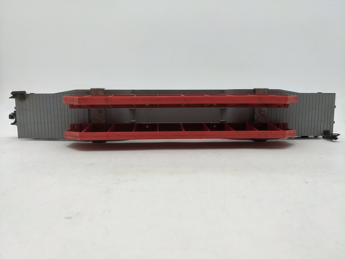 Lionel 6418 Vintage O Girder Bridge Machinery Car with Orange Girders VG