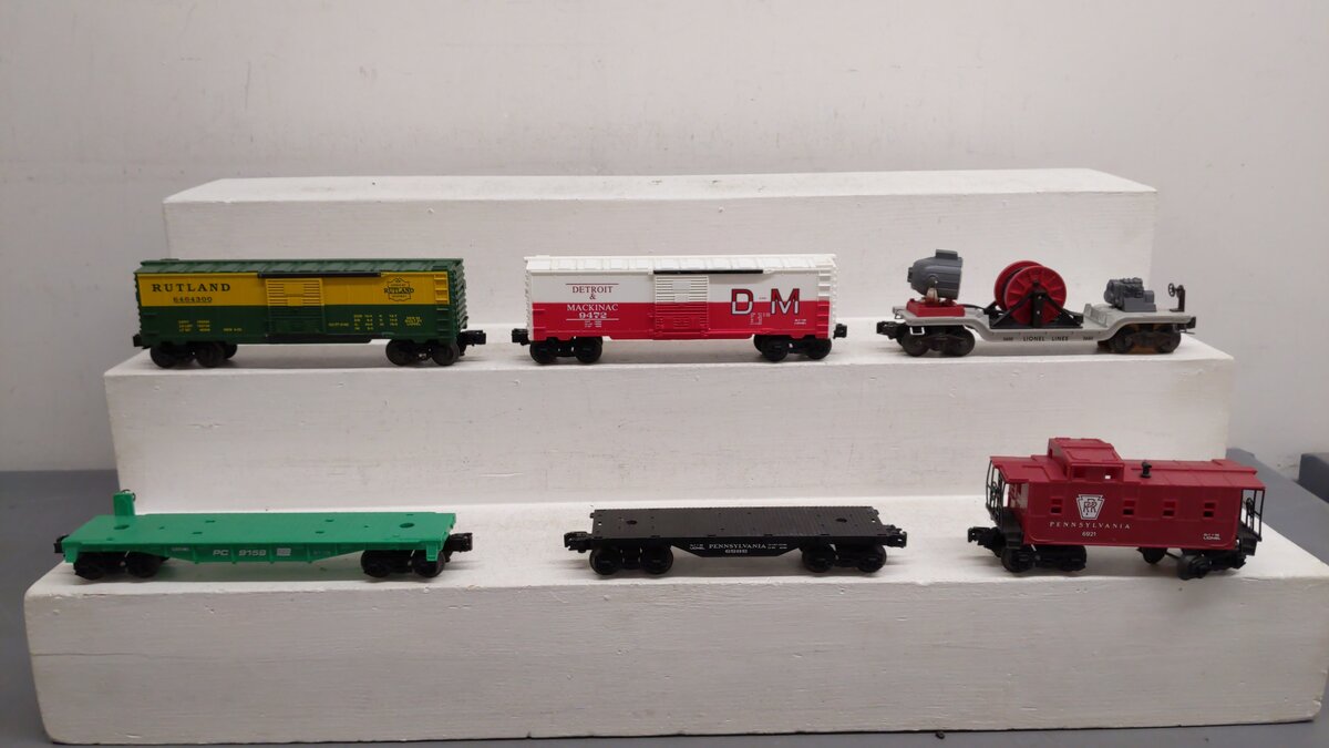 Lionel O Gauge Assorted Freight Cars 6921, 6585, 9158, 646300, 9472, 3650 [6] EX
