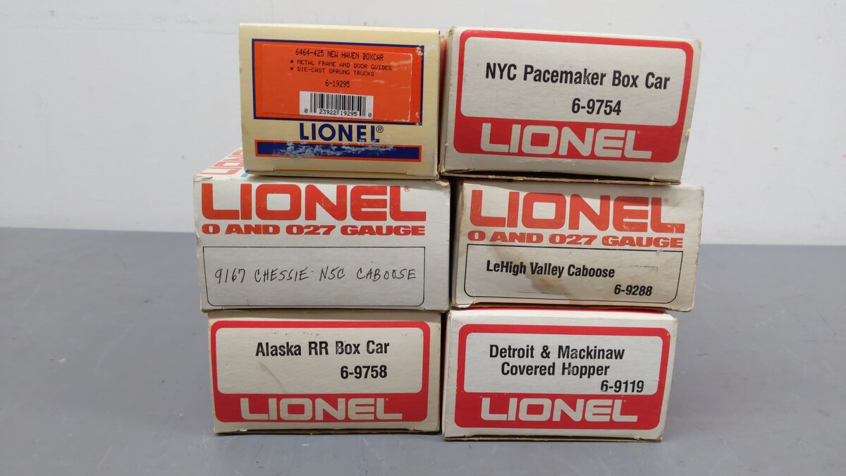 Lionel O Assorted Freight Cars 9288, 9754, 9119, 6464425, 9758, 9167[6] EX/Box
