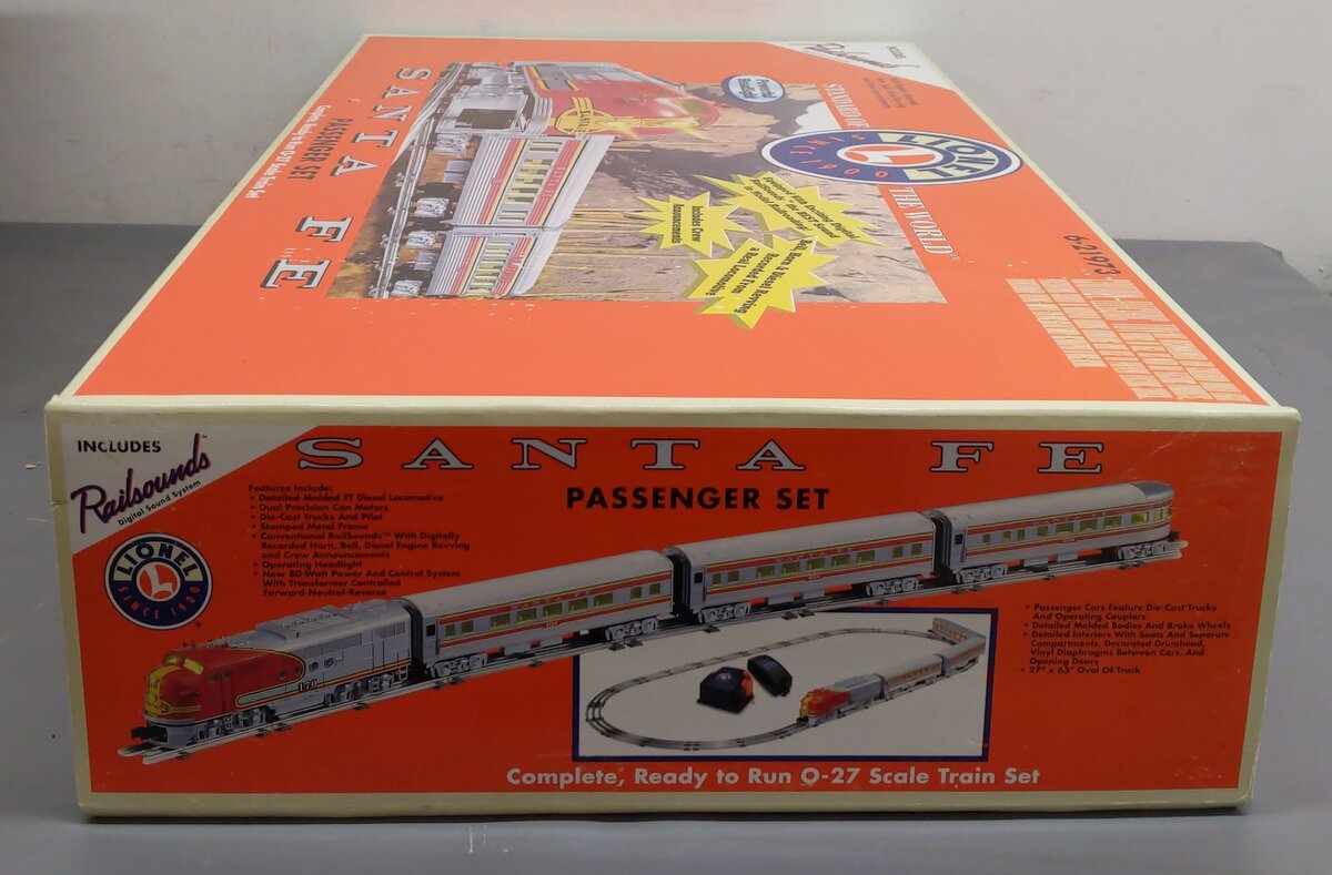 Lionel 6-21973 AT&SF O Gauge Passenger Train Set with Railsounds EX/Box