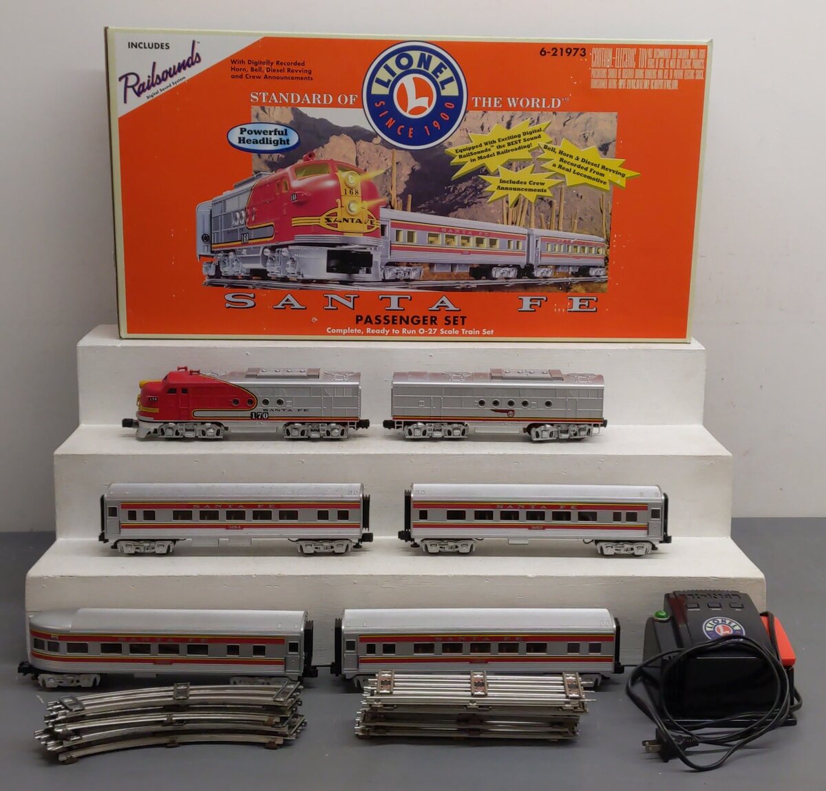 Lionel 6-21973 AT&SF O Gauge Passenger Train Set with Railsounds EX/Box