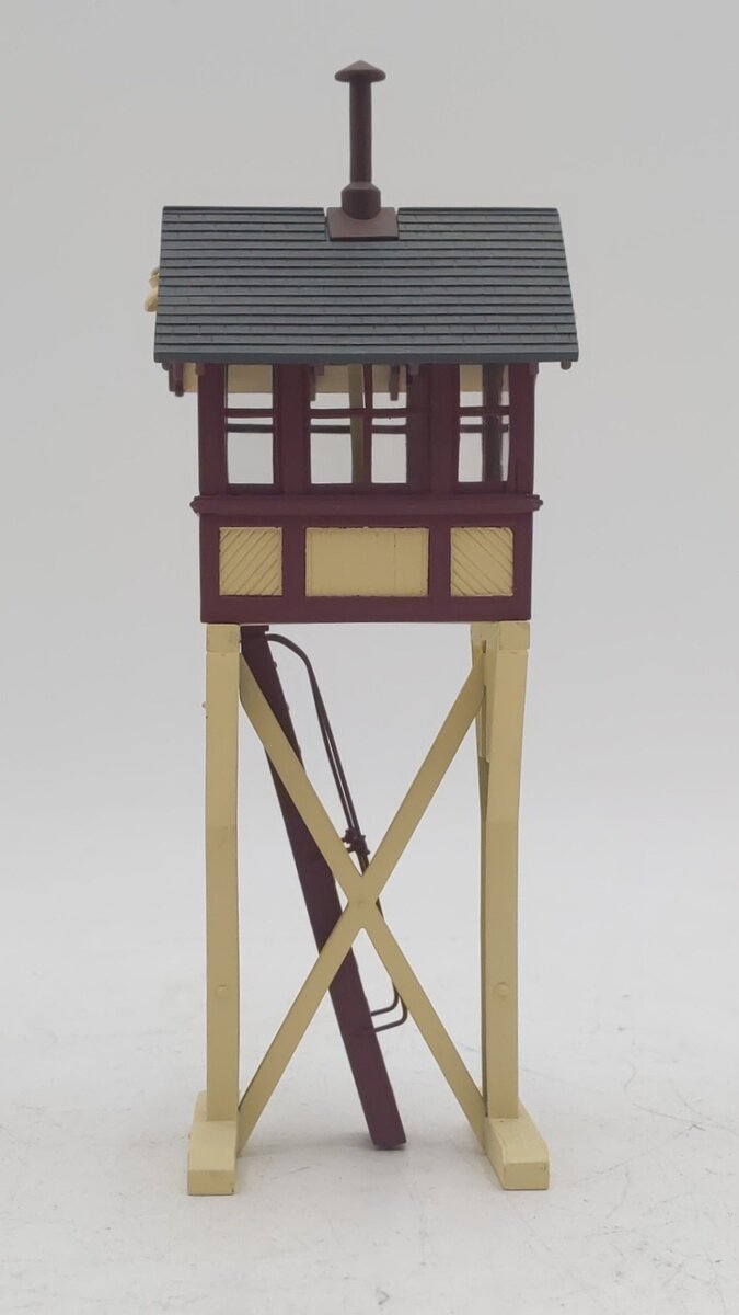Weaver G1952 O Scale BRASS Built-Up Yellow with Oxide Brown Trim Switch Tower EX