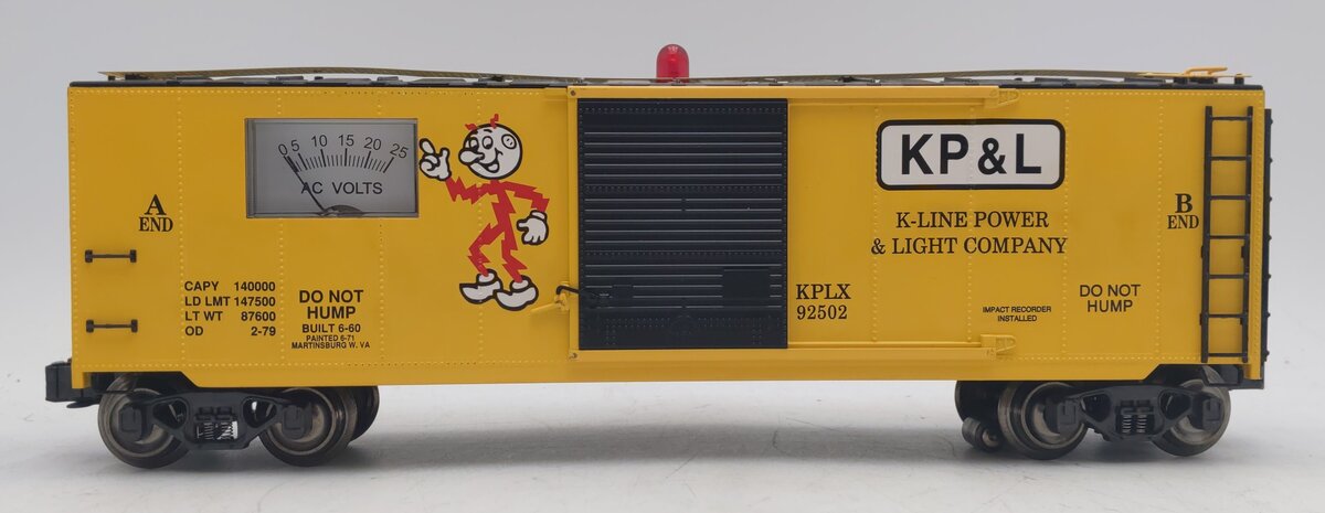 K-Line K7041-8011 Power & Light Company Operating Voltmeter Boxcar #92502 EX