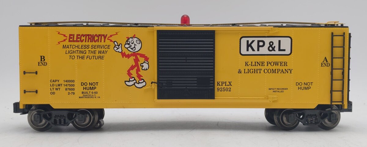 K-Line K7041-8011 Power & Light Company Operating Voltmeter Boxcar #92502 EX