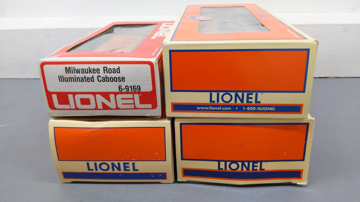 Lionel O Assorted Freight Cars 6424, 32004, 26355, 9169[4] EX/Box