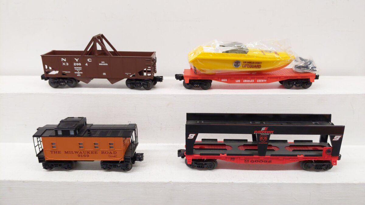 Lionel O Assorted Freight Cars 6424, 32004, 26355, 9169[4] EX/Box