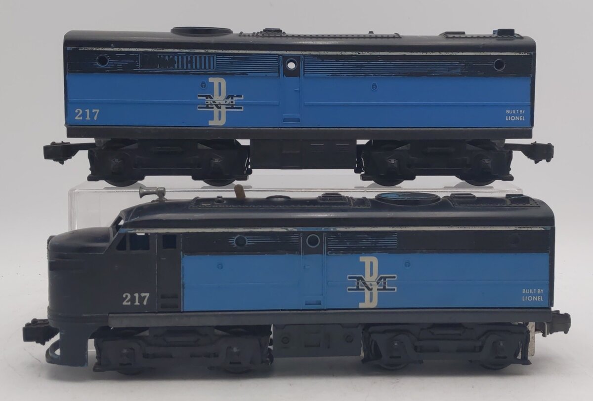 Lionel 217 Vintage O Boston & Maine Alco A&B Diesel Locomotive Set VG