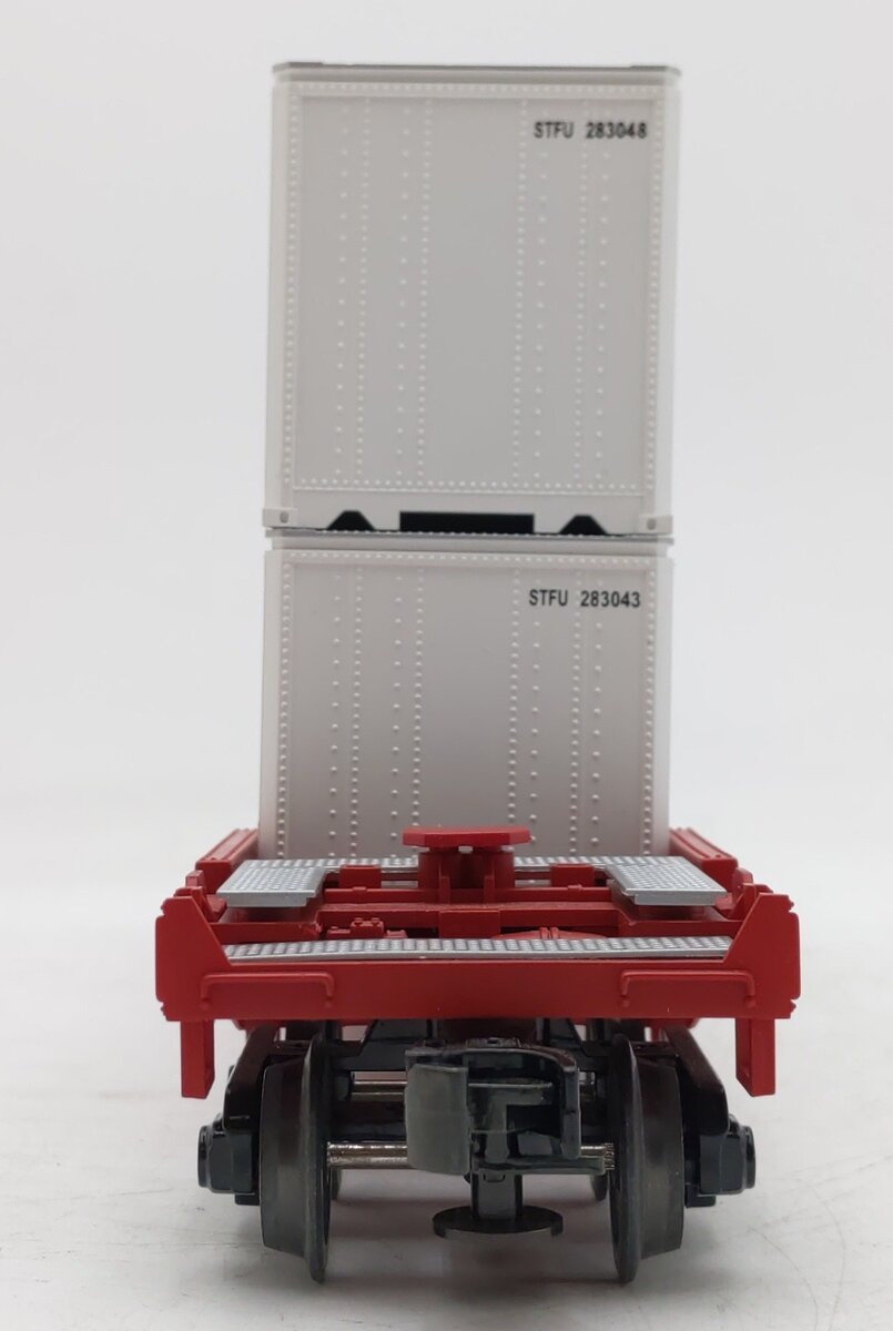 MTH 30-7644 O Gauge BNSF Husky-Stack Car with Containers #212261 EX/Box