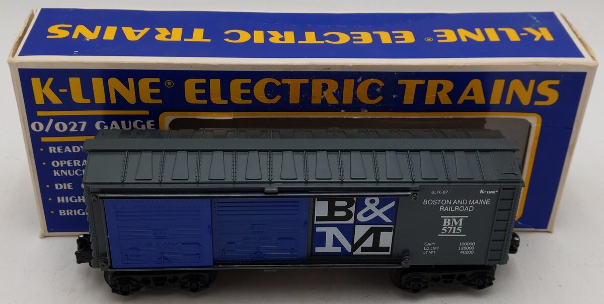 K-Line K-5715 O Gauge Boston & Maine Auto Boxcar EX/Box