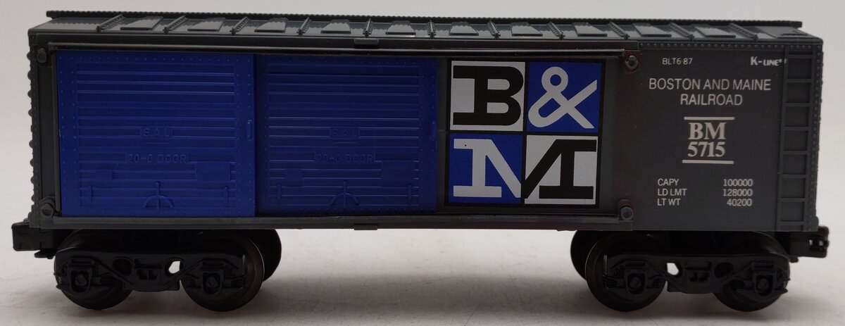 K-Line K-5715 O Gauge Boston & Maine Auto Boxcar EX/Box