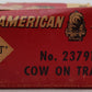 American Flyer 23791 Vintage S Operating Cow on the Track Accessory VG/Box