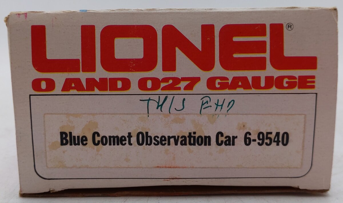 Lionel 6-9540 O Gauge Blue Comet "Tempel" Observation Car #9540 EX/Box