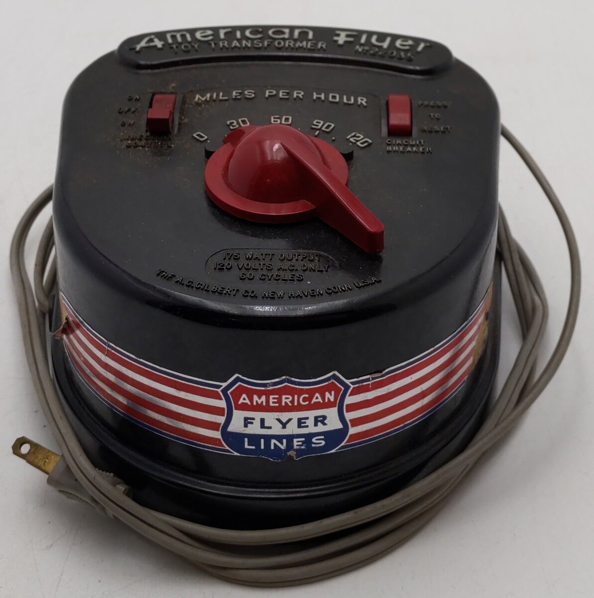 American Flyer 22035 Vintage S 175 Watt Train Transformer VG/Box