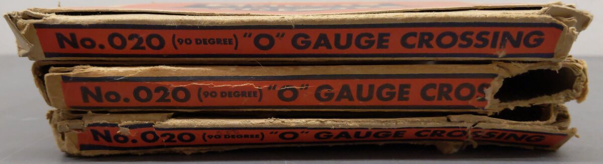 Lionel 020 Vintage O Gauge 90 Degree Crossing (3) VG/Box