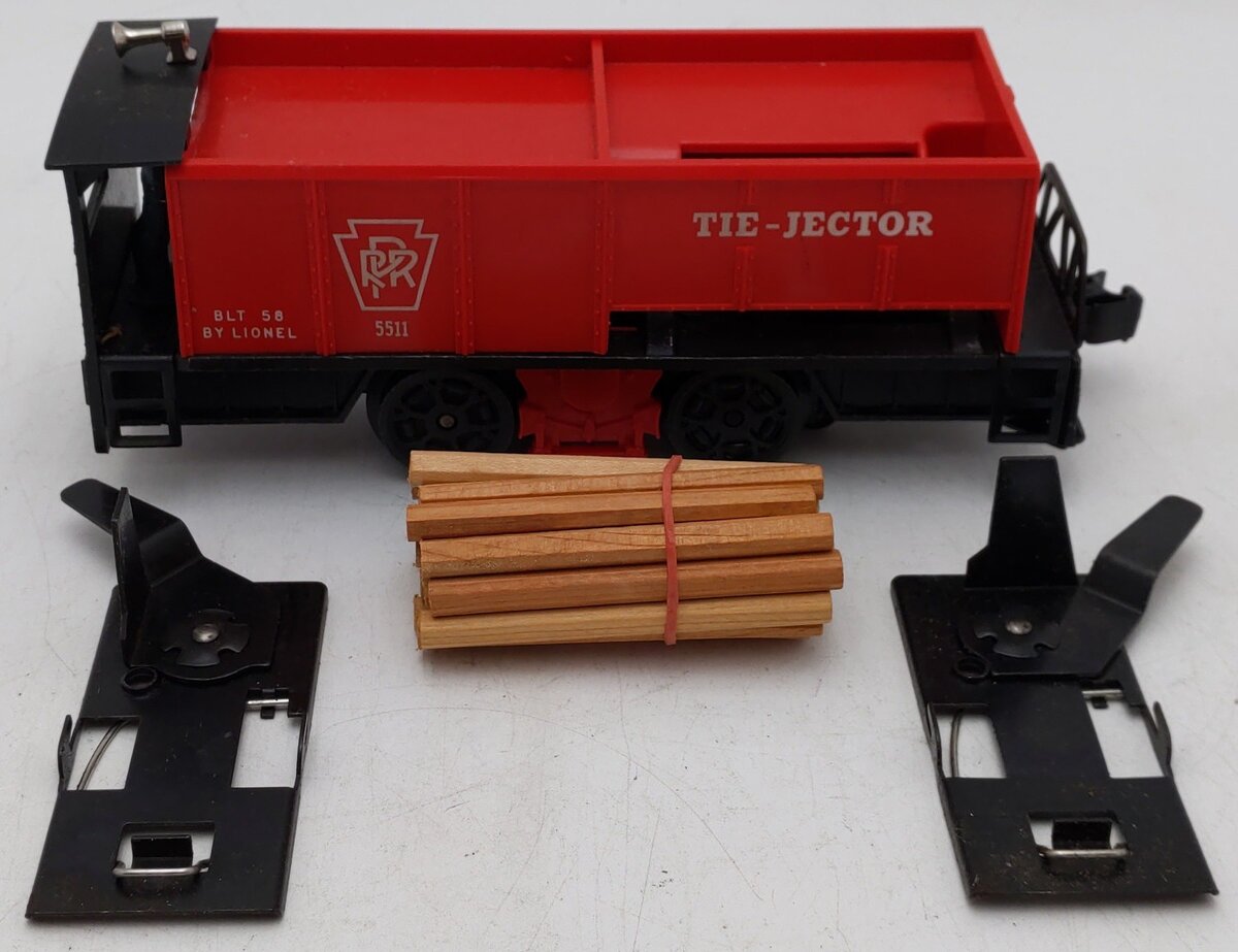 Lionel 55 Vintage O Gauge Postwar Pennsylvania Railroad Operating Tie-Jector Car VG/Box