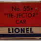 Lionel 55 Vintage O Gauge Postwar Pennsylvania Railroad Operating Tie-Jector Car VG/Box