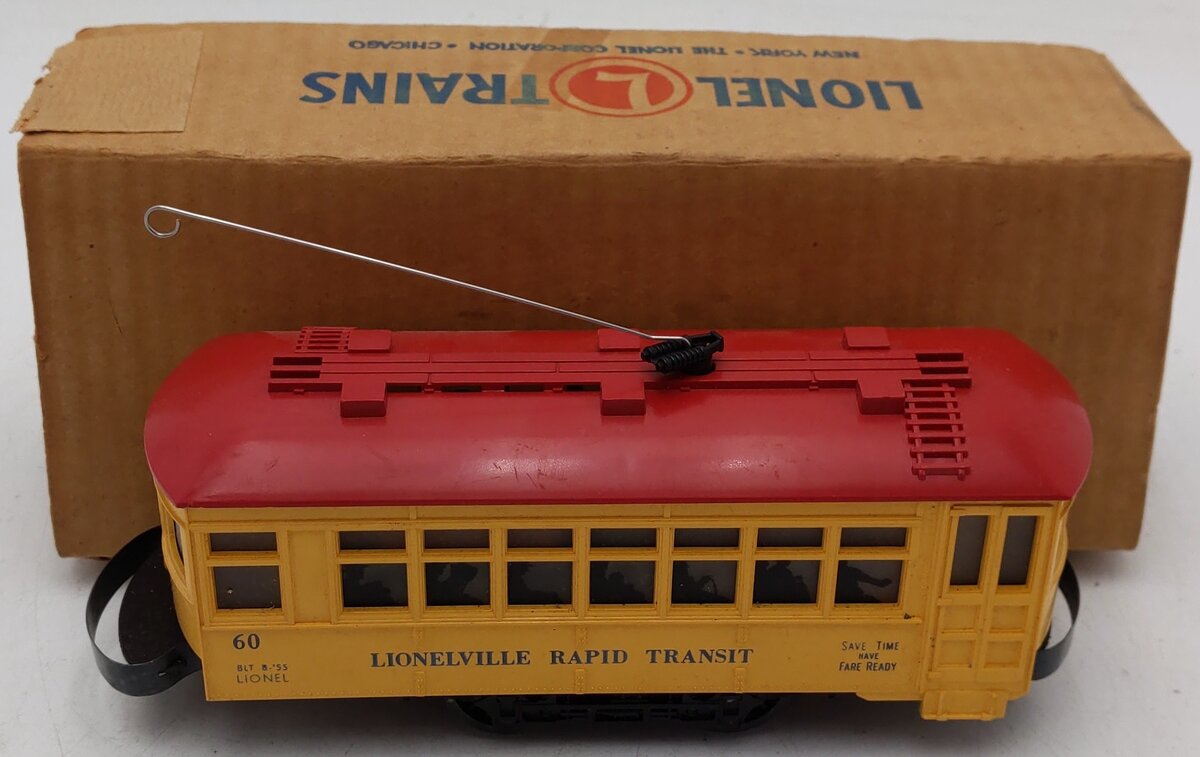 Lionel 60 Vintage O Lionelville Motorized Rapid Transit Trolley VG/Box