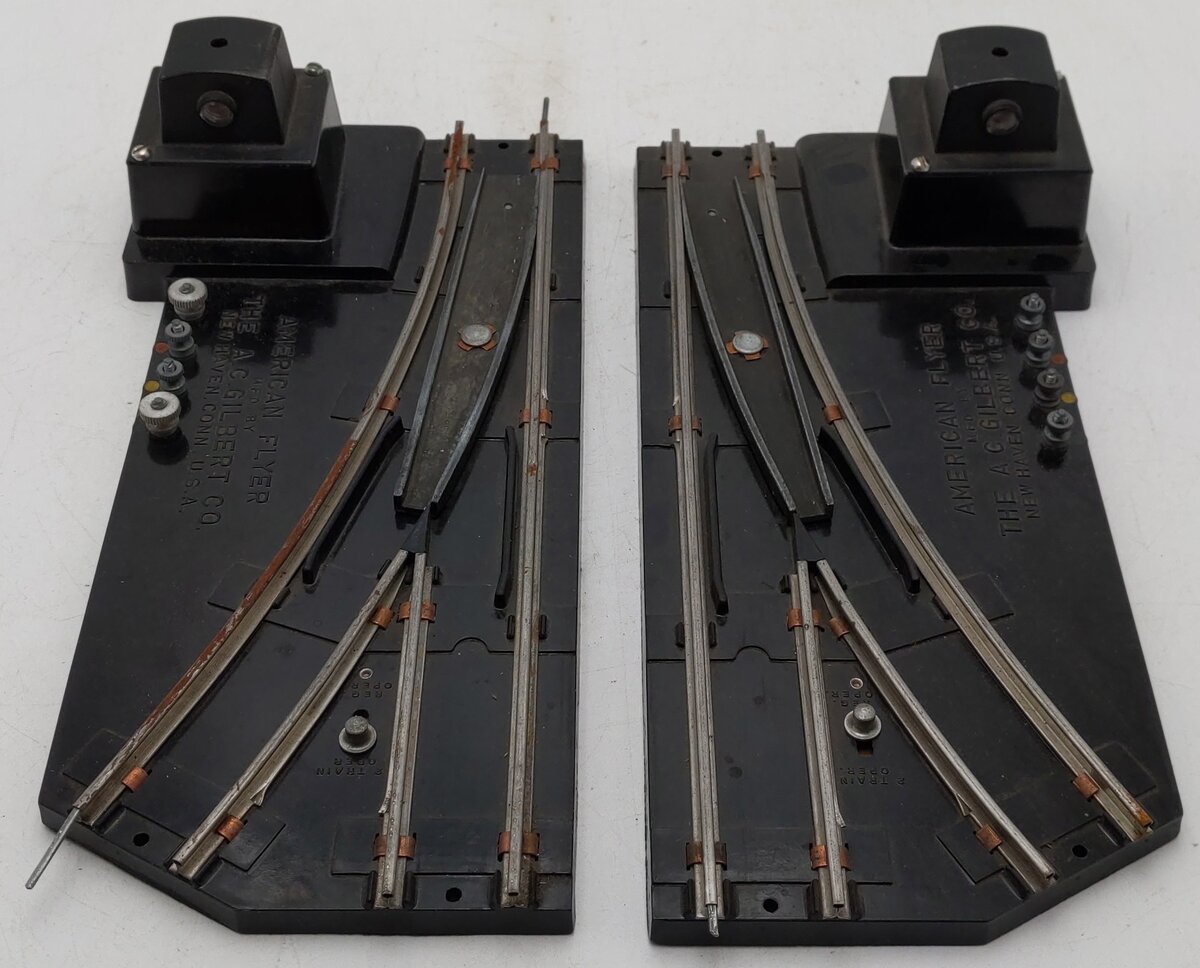 American Flyer 26742 Vintage S LH & RH Remote Switch Turnout Pair VG/Box