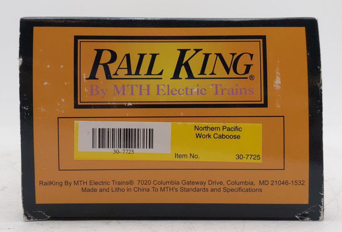 MTH 30-7725 O Gauge Northern Pacific Work Caboose with Bay Window EX/Box